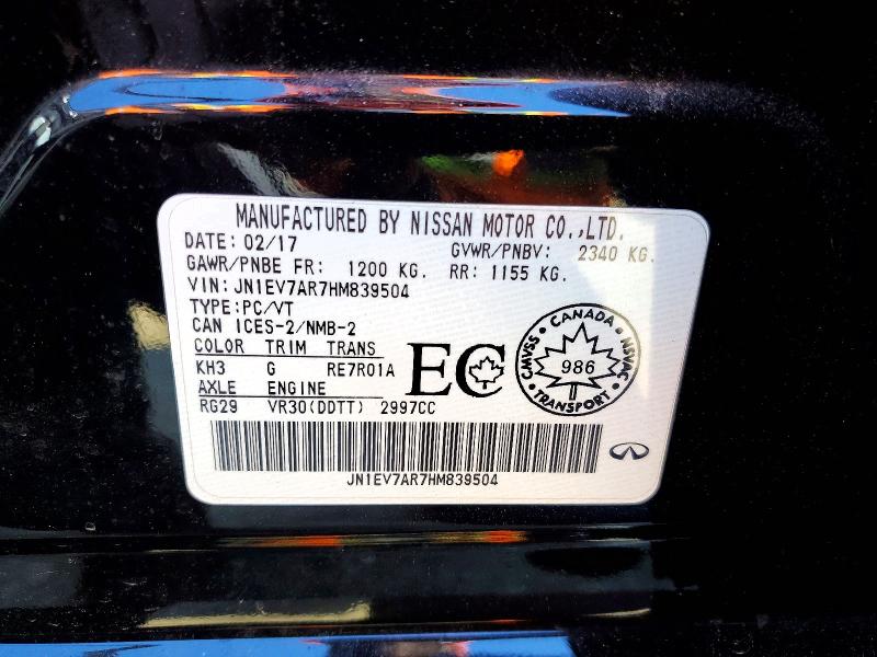 Продаж на аукціоні авто 2017 Infiniti Q50, vin: JN1EV7AR7HM839504, номер лоту: 49299786