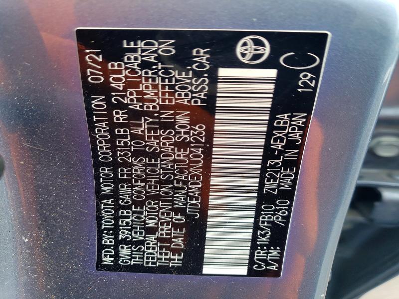 Aukcja sprzedaży 2022 Toyota Corolla, vin: JTDEAMDEXNJ041236, numer aukcji: 49983516