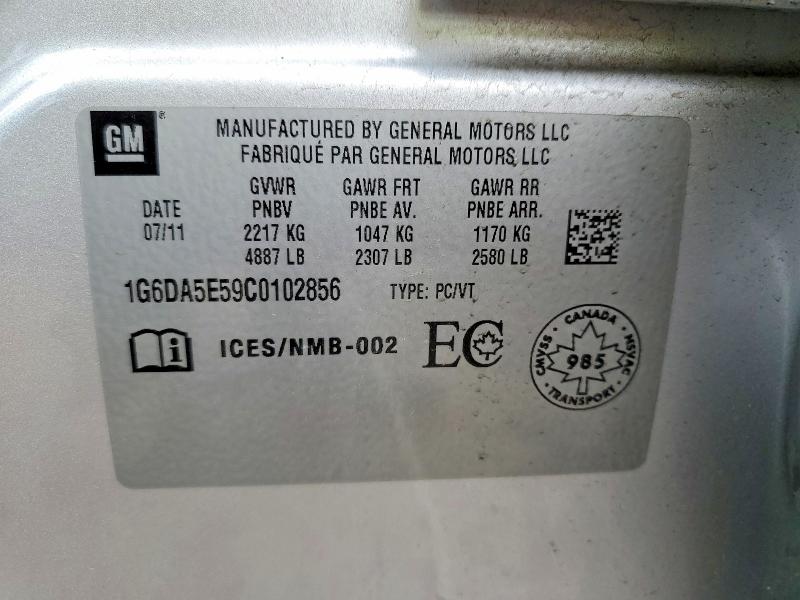 Продаж на аукціоні авто 2012 Cadillac Cts, vin: 1G6DA5E59C0102856, номер лоту: 49531066