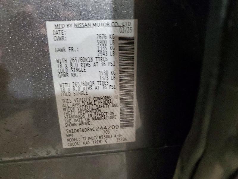 Продаж на аукціоні авто 2025 Nissan Pathfinder, vin: 5N1DR3BD8SC244209, номер лоту: 51331226