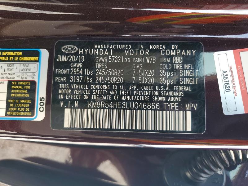Продаж на аукціоні авто 2020 Hyundai Palisade, vin: KM8R54HE3LU046866, номер лоту: 48824636
