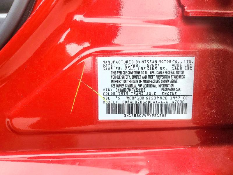 2023 Nissan Sentra მანქანა იყიდება აუქციონზე, vin: 3N1AB8CV4PY221382, აუქციონის ნომერი: 49852046