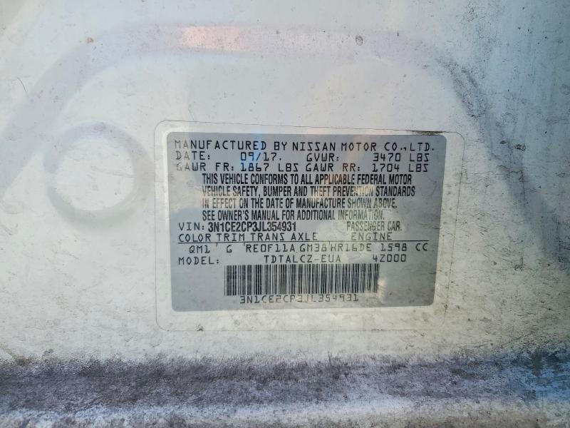 Aukcja sprzedaży 2018 Nissan Versa Note, vin: 3N1CE2CP3JL354931, numer aukcji: 49014586