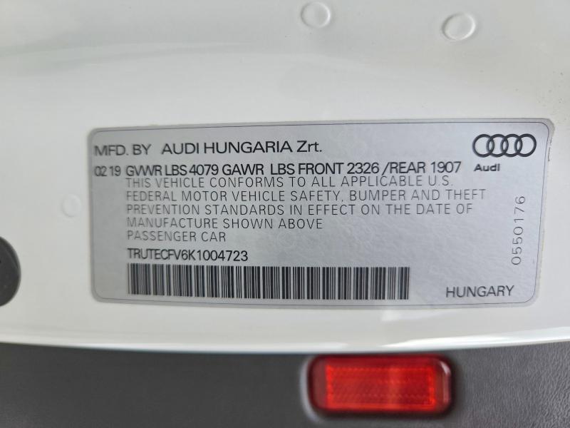 50509236 :رقم المزاد ، TRUTECFV6K1004723 vin ، 2019 Audi Tt مزاد بيع