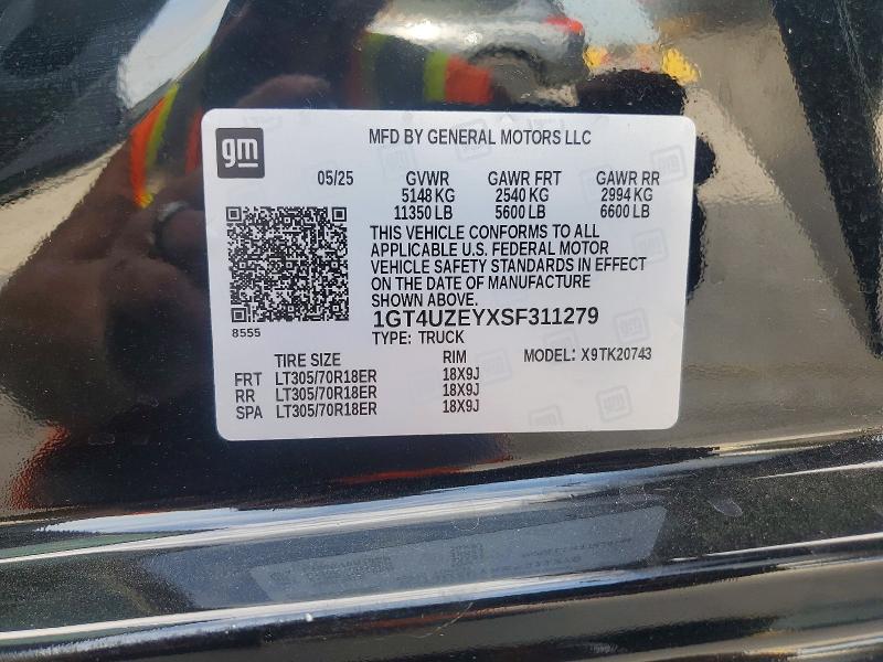 Aukcja sprzedaży 2025 Gmc Sierra2500, vin: 1GT4UZEYXSF311279, numer aukcji: 48754106