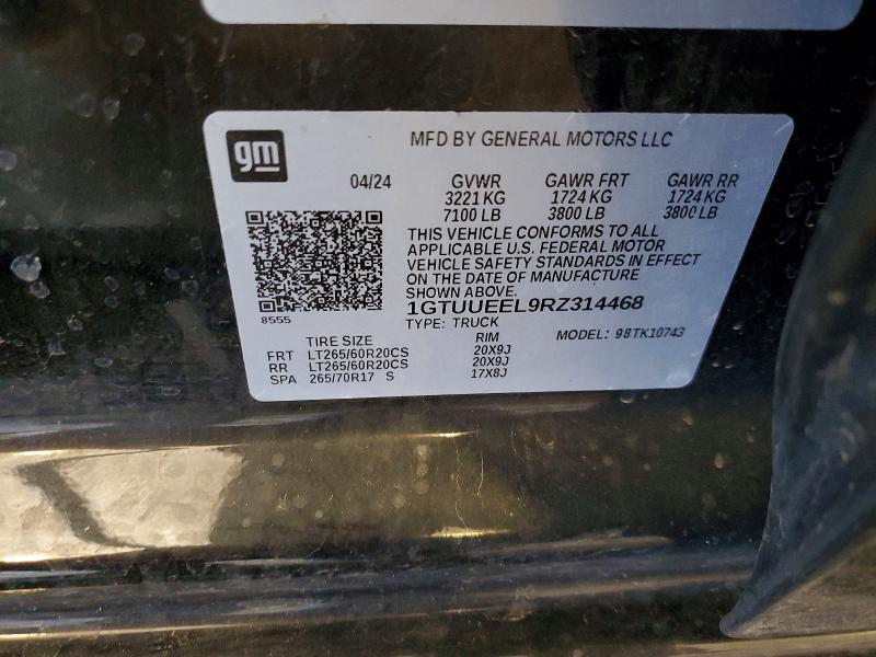 50738686 :رقم المزاد ، 1GTUUEEL9RZ314468 vin ، 2024 Gmc Sierra مزاد بيع