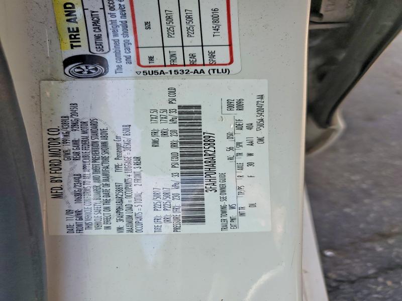 Aukcja sprzedaży 2010 Ford Fusion, vin: 3FAHP0HA8AR258897, numer aukcji: 50684626