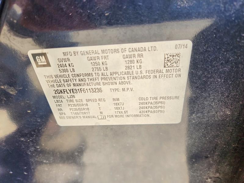 Aukcja sprzedaży 2015 Gmc Terrain, vin: 2GKFLYE31F6113236, numer aukcji: 42016256