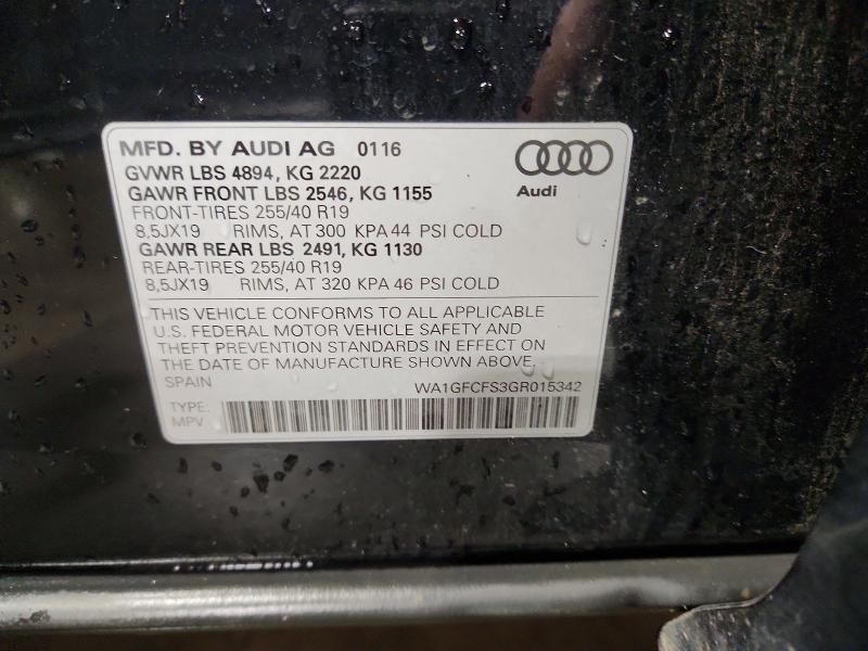 Продажа на аукционе авто 2016 Audi Q3, vin: WA1GFCFS3GR015342, номер лота: 49101386