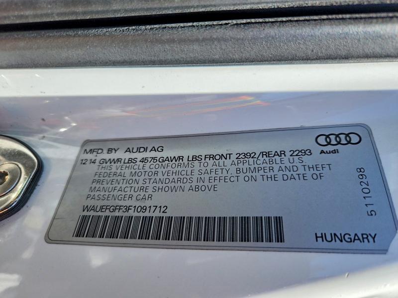 2015 Audi A3 მანქანა იყიდება აუქციონზე, vin: WAUEFGFF3F1091712, აუქციონის ნომერი: 49239226