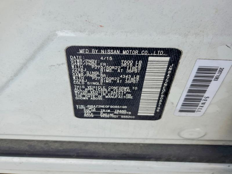 Aukcja sprzedaży 2015 Infiniti Qx80, vin: JN8AZ2NE0F9085196, numer aukcji: 49678366