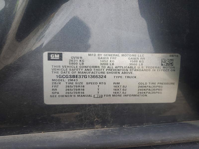 Продажа на аукционе авто 2016 Chev Colorado, vin: 1GCGSBE37G1366324, номер лота: 49861326