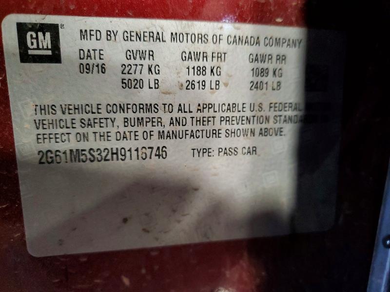 50813876 :رقم المزاد ، 2G61M5S32H9118746 vin ، 2017 Cadillac Xts مزاد بيع