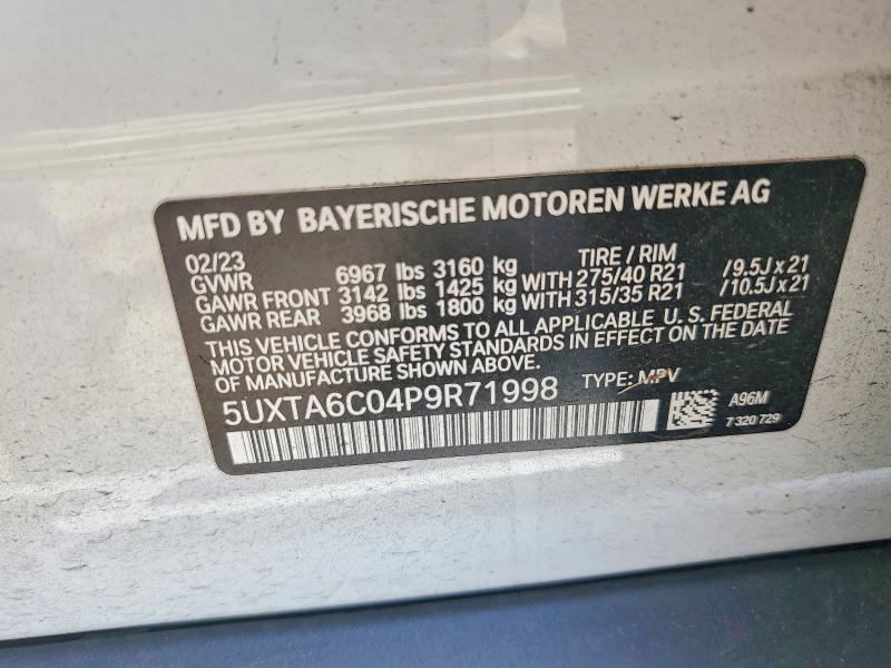 Продажа на аукционе авто 2023 Bmw X5, vin: 5UXTA6C04P9R71998, номер лота: 51510586