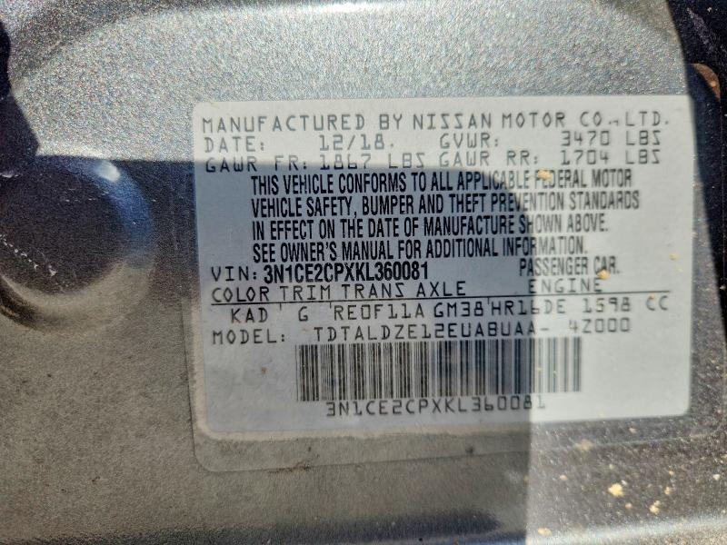 Продаж на аукціоні авто 2019 Nissan Versa Note, vin: 3N1CE2CPXKL360081, номер лоту: 49970666
