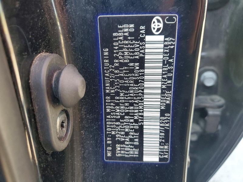 Aukcja sprzedaży 2023 Toyota Corolla, vin: 5YFB4MDE5PP007018, numer aukcji: 49176306
