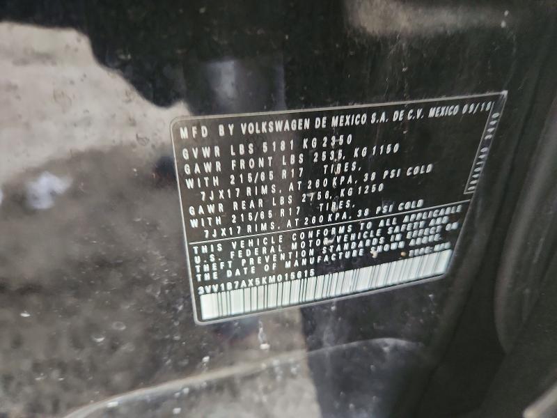 50639396 :رقم المزاد ، 3VV1B7AX5KM015615 vin ، 2019 Volkswagen Tiguan مزاد بيع