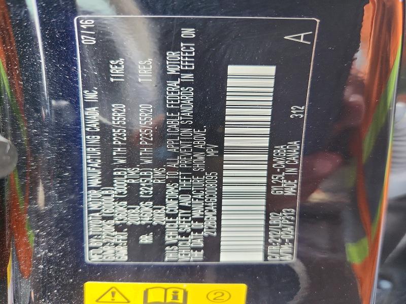 49828036 :رقم المزاد ، 2T2BGMCA4GC008095 vin ، 2016 Lexus Rx 450h مزاد بيع