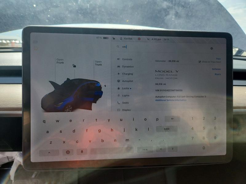 Aukcja sprzedaży 2021 Tesla Model Y, vin: 5YJYGAEE3MF196158, numer aukcji: 50152656