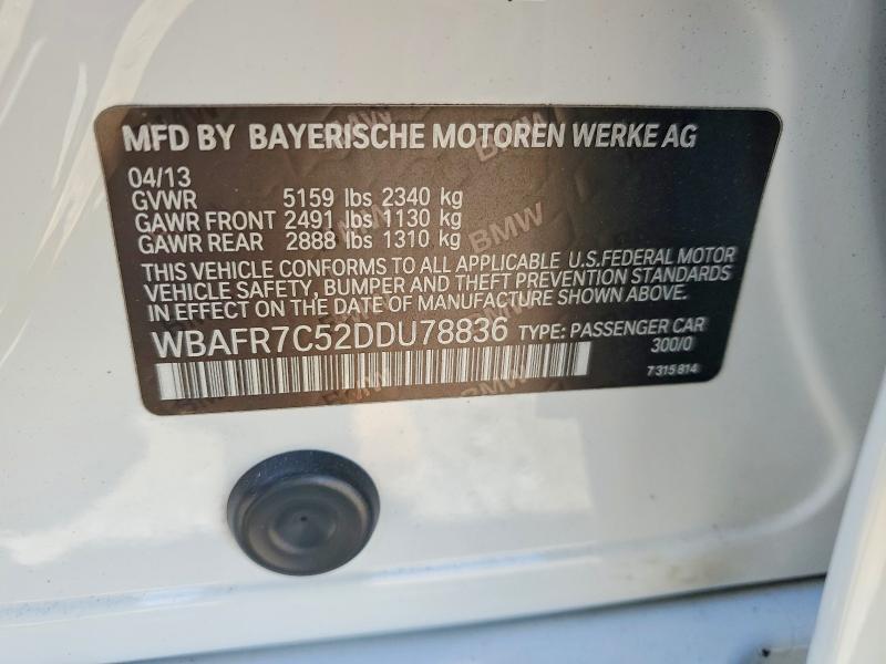 Продажа на аукционе авто 2013 Bmw 535, vin: WBAFR7C52DDU78836, номер лота: 50074276