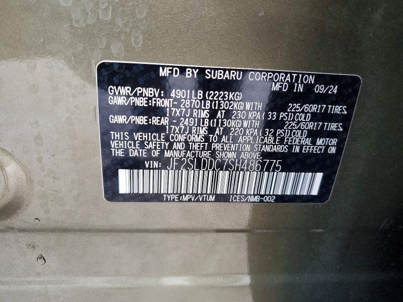 Продажа на аукционе авто 2025 Subaru Forester, vin: JF2SLDDC7SH486775, номер лота: 50402346