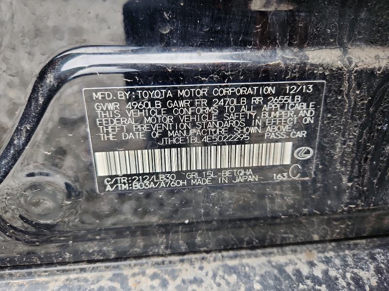 Aukcja sprzedaży 2014 Lexus Gs, vin: JTHCE1BL4E5022295, numer aukcji: 49754826