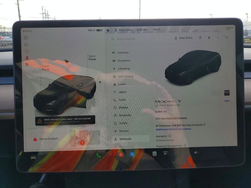 49737006 :رقم المزاد ، 7SAYGDED1SF265406 vin ، 2025 Tesla Model Y مزاد بيع