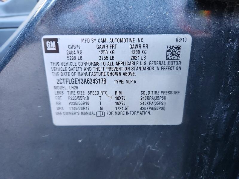 Aukcja sprzedaży 2010 Gmc Terrain, vin: 2CTFLGEY3A6343178, numer aukcji: 48456186