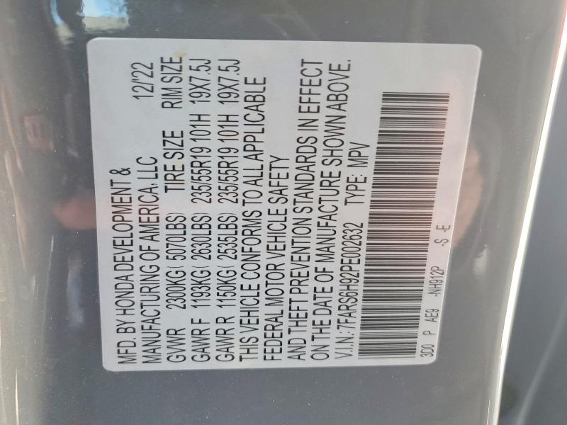 49944836 :رقم المزاد ، 7FARS6H92PE002632 vin ، 2023 Honda Cr-v مزاد بيع