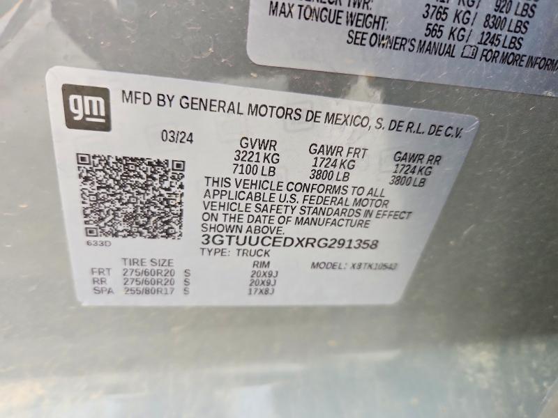 Продаж на аукціоні авто 2024 Gmc Sierra, vin: 3GTUUCEDXRG291358, номер лоту: 49635786
