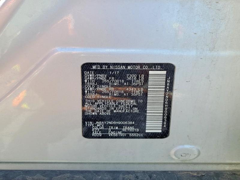 Продажа на аукционе авто 2017 Nissan Armada, vin: JN8AY2ND6H9006384, номер лота: 50832176