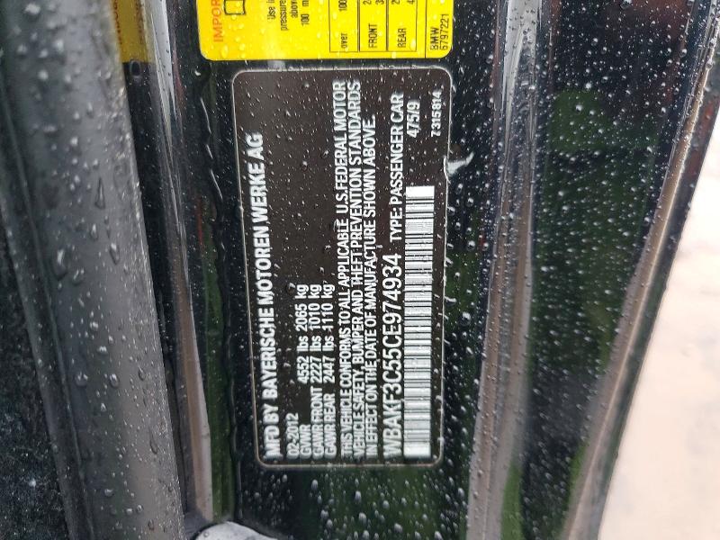 2012 Bmw 328 მანქანა იყიდება აუქციონზე, vin: WBAKF3C55CE974934, აუქციონის ნომერი: 51305606