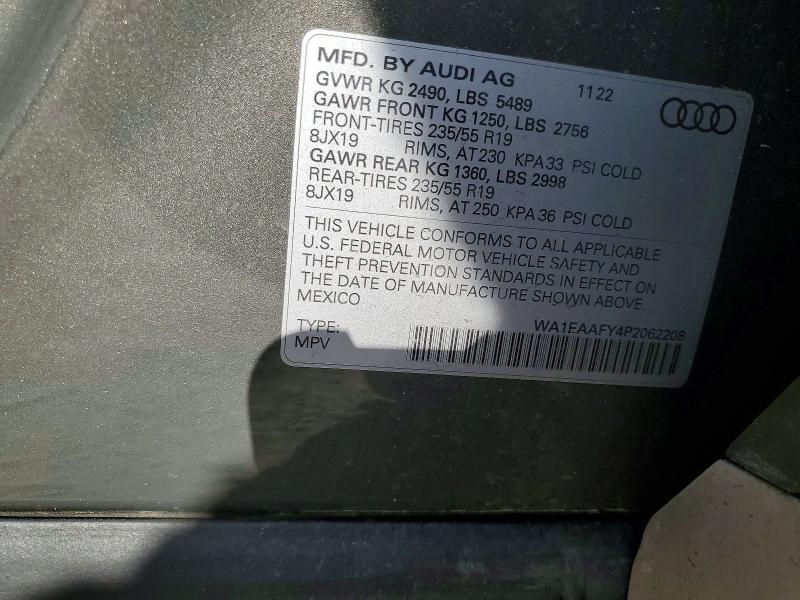 Aukcja sprzedaży 2023 Audi Q5, vin: WA1EAAFY4P2062208, numer aukcji: 49338506