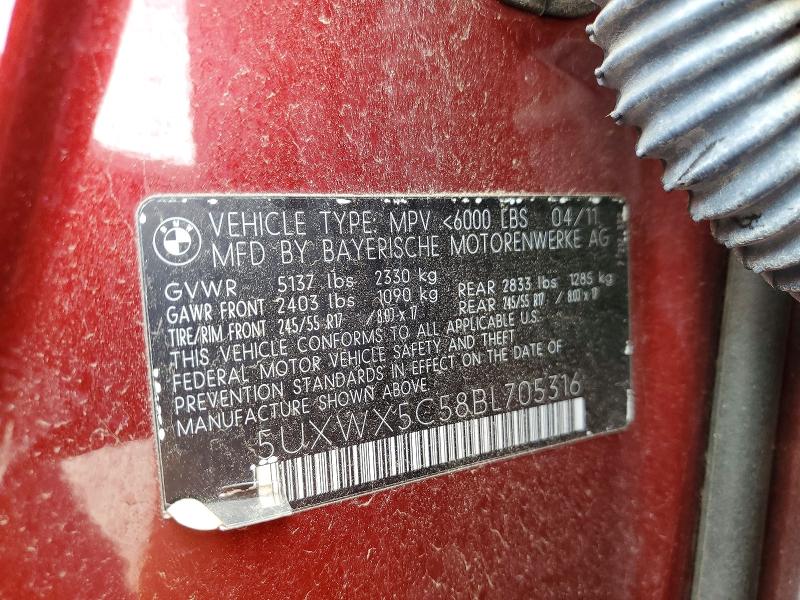 Продажа на аукционе авто 2011 Bmw X3, vin: 5UXWX5C58BL705316, номер лота: 51525906