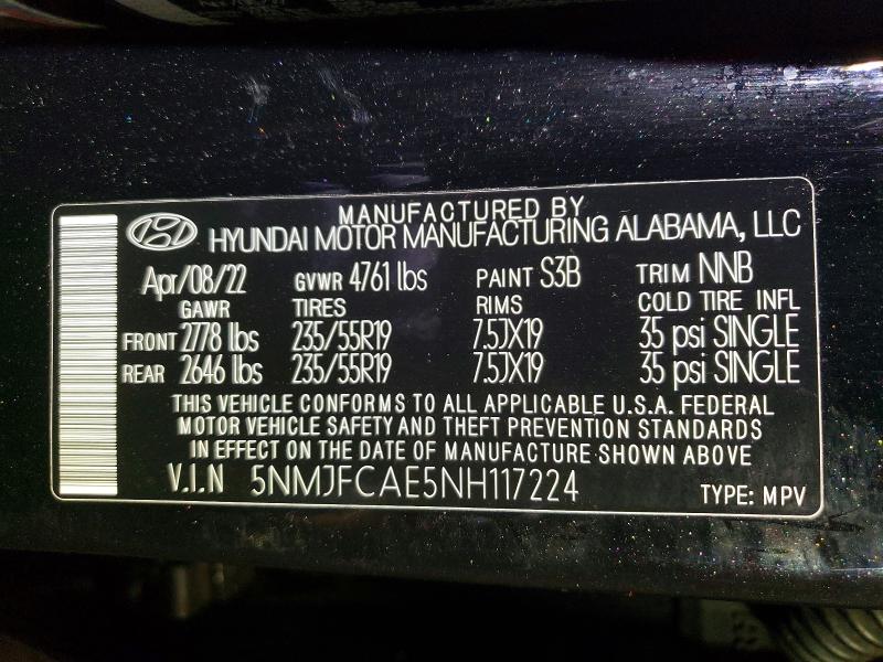 Aukcja sprzedaży 2022 Hyundai Tucson, vin: 5NMJFCAE5NH117224, numer aukcji: 49030906