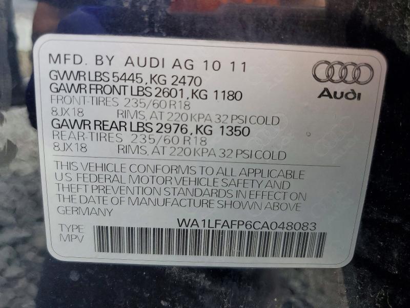Продажа на аукционе авто 2012 Audi Q5, vin: WA1LFAFP6CA048083, номер лота: 48913086
