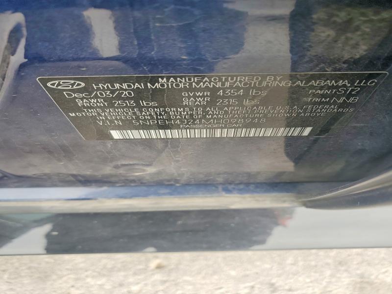 Продажа на аукционе авто 2021 Hyundai Sonata, vin: 5NPEH4J24MH098948, номер лота: 51275026