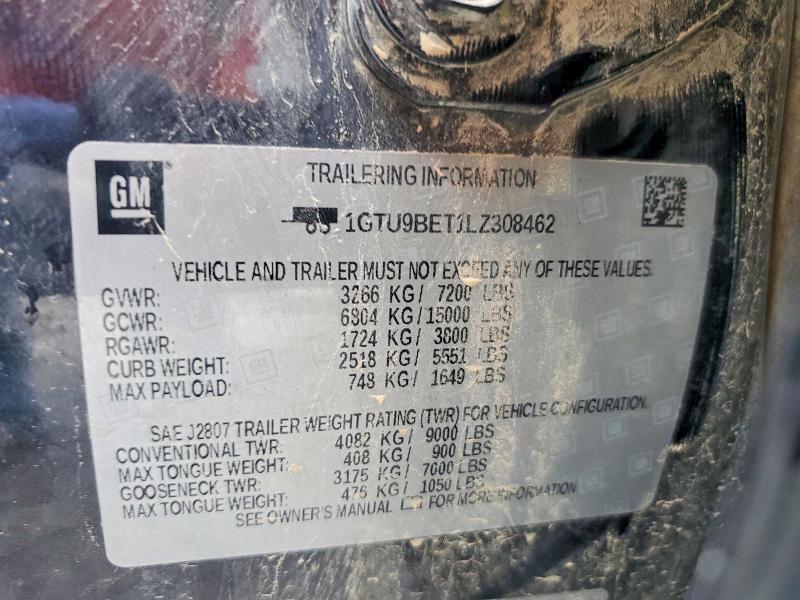Aukcja sprzedaży 2020 Gmc Sierra, vin: 1GTU9BET1LZ308462, numer aukcji: 49879966