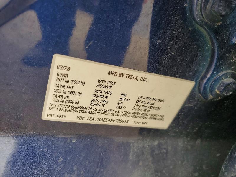 Aukcja sprzedaży 2023 Tesla Model Y, vin: 7SAYGAEE4PF700515, numer aukcji: 51673376