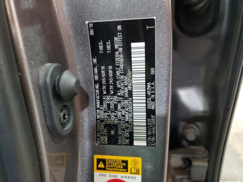 Aukcja sprzedaży 2018 Toyota Highlander, vin: 5TDJZRFH9JS905914, numer aukcji: 50923986