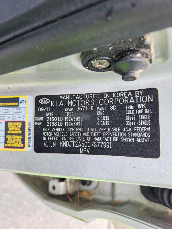 Aukcja sprzedaży 2012 Kia Soul, vin: KNDJT2A50C7377991, numer aukcji: 55846686
