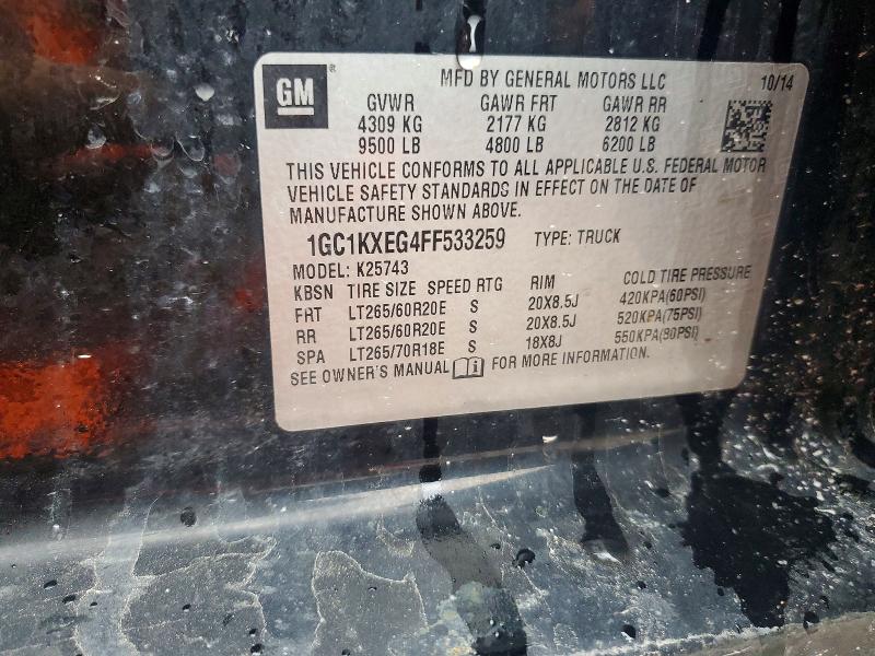 Продаж на аукціоні авто 2015 Chevrolet Silverado, vin: 1GC1KXEG4FF533259, номер лоту: 49879736