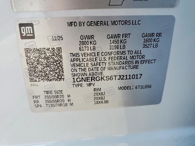 Продажа на аукционе авто 2026 Chevrolet Traverse, vin: 1GNERGKS6TJ211017, номер лота: 47897366