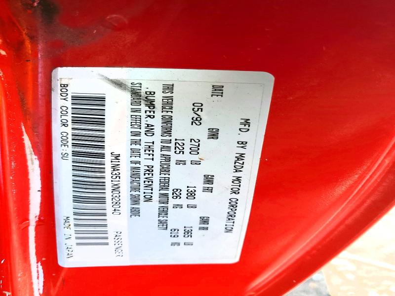 Продаж на аукціоні авто 1992 Mazda Mx-5 Miata, vin: JM1NA351XN0328040, номер лоту: 49809216