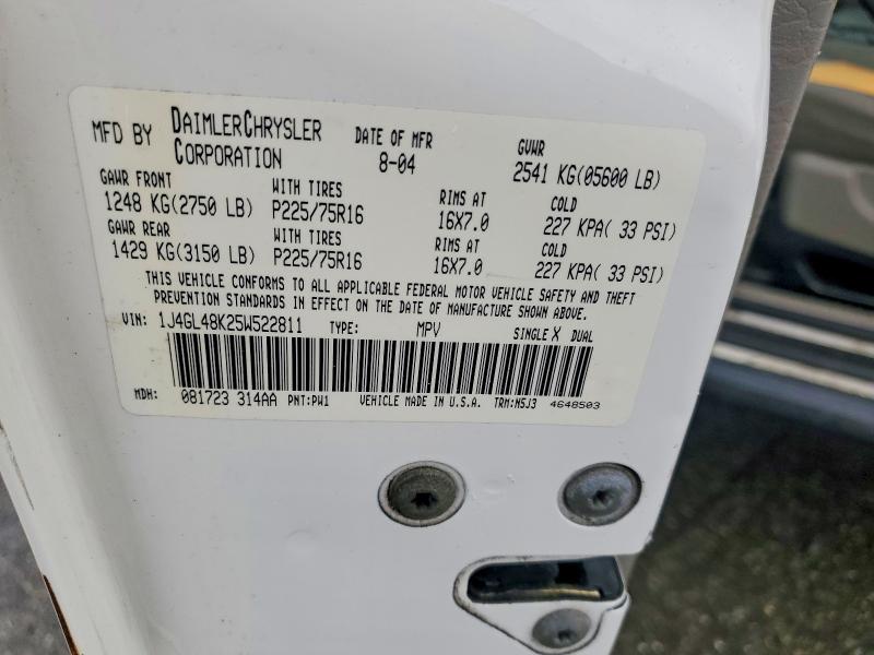 Aukcja sprzedaży 2005 Jeep Liberty, vin: 1J4GL48K25W522811, numer aukcji: 51044926