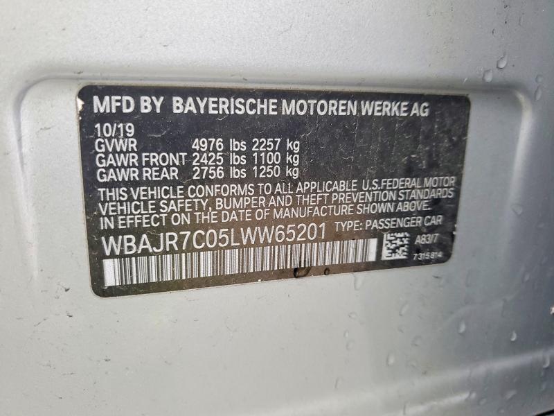 Aukcja sprzedaży 2020 Bmw 530, vin: WBAJR7C05LWW65201, numer aukcji: 51708126