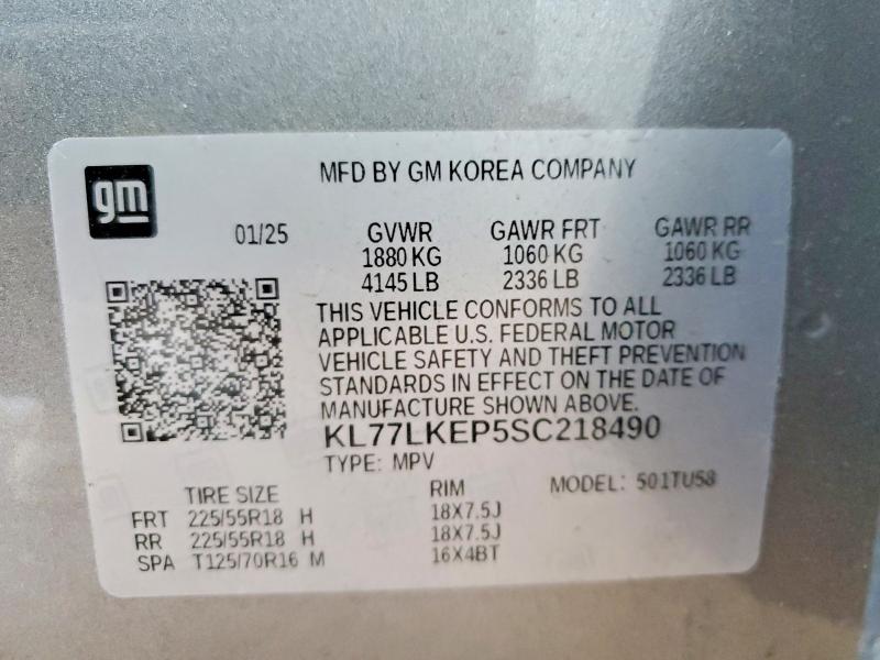 Aukcja sprzedaży 2025 Chevrolet Trax, vin: KL77LKEP5SC218490, numer aukcji: 51302106