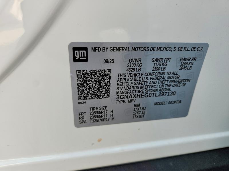 51307646 :رقم المزاد ، 3GNAXHEG0TL297130 vin ، 2026 Chevrolet Equinox مزاد بيع