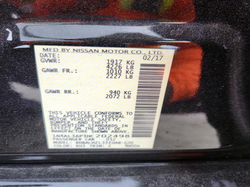Продажа на аукционе авто 2017 Nissan Altima, vin: 1N4AL3AP3HC202498, номер лота: 48497346