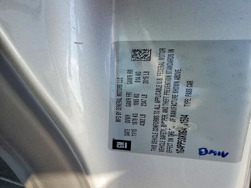 51580166 :رقم المزاد ، 1G4PP5SK0G4131594 vin ، 2016 Buick Verano مزاد بيع